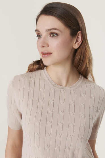 最新入荷 Cotton Sweater Short-Sleeve Cable-Knit ニット/セーター